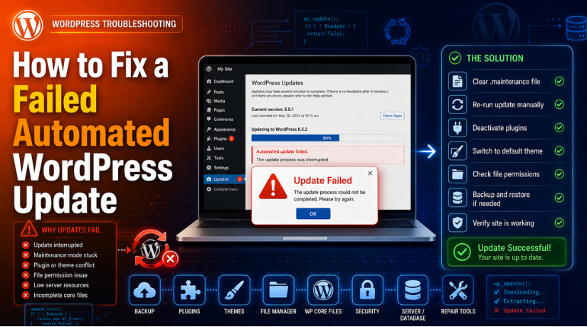 How to Fix a Failed Automated WordPress Update (Step-by-Step Guide)