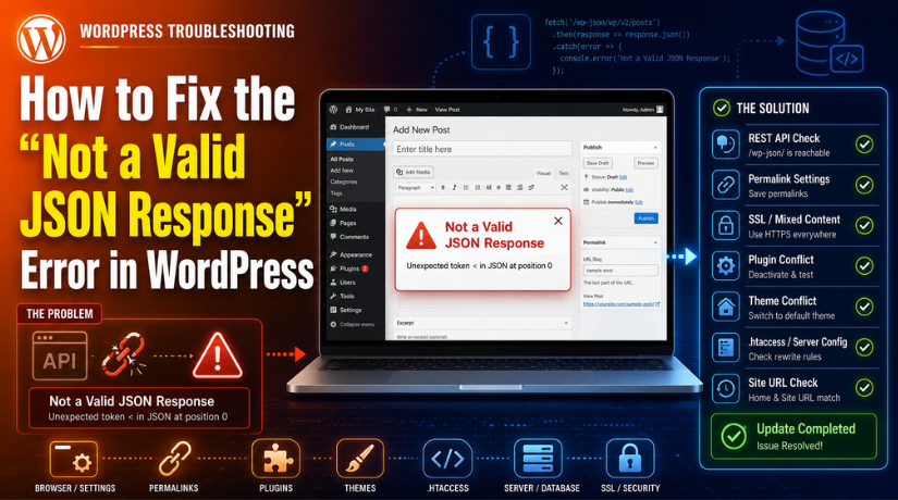 How to Fix the “Not a Valid JSON Response” Error in WordPress (Complete Guide)
