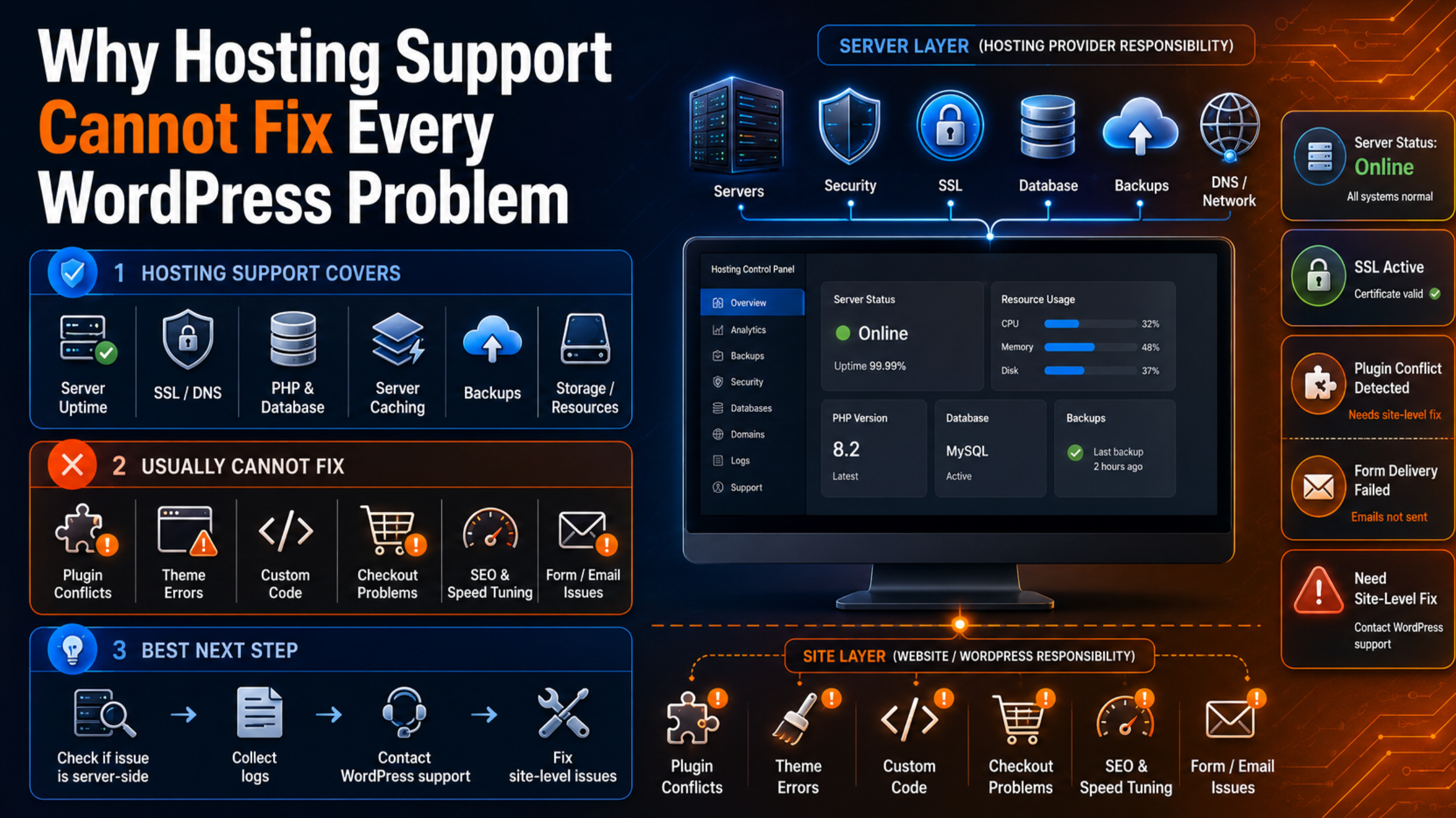 Why Hosting Support Cannot Fix Every WordPress Problem
