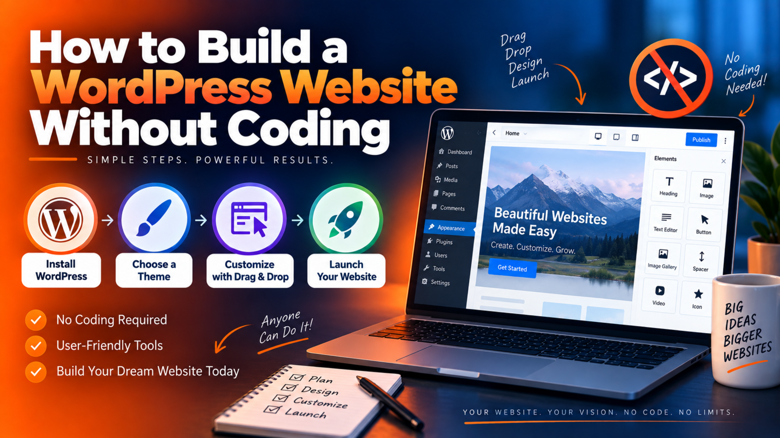 Build a WordPress Website Without Coding