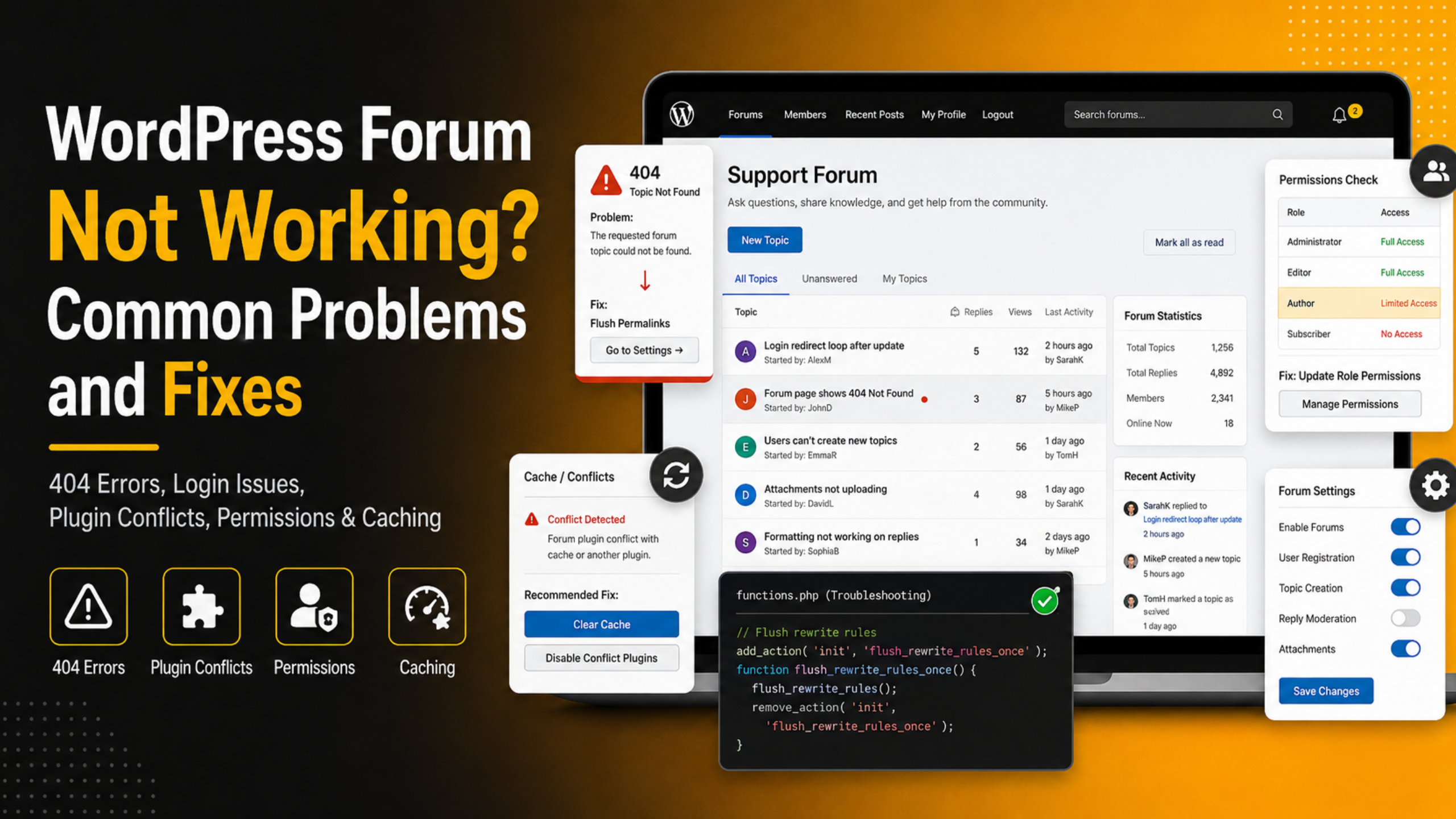 WordPress Forum Not Working? Common Problems and Fixes