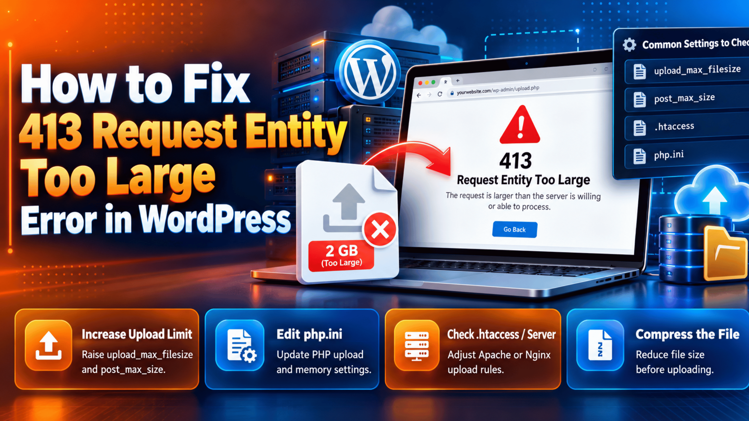 413 Request Entity Too Large Error in WordPress