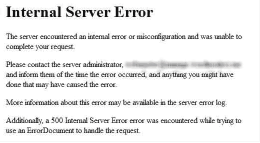 Internal Server Error